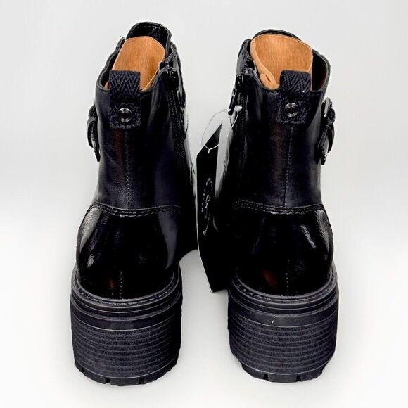 NEW Women's Moto Punk Grunge Black Zip Boots 6.5 M - Picture 6 of 12